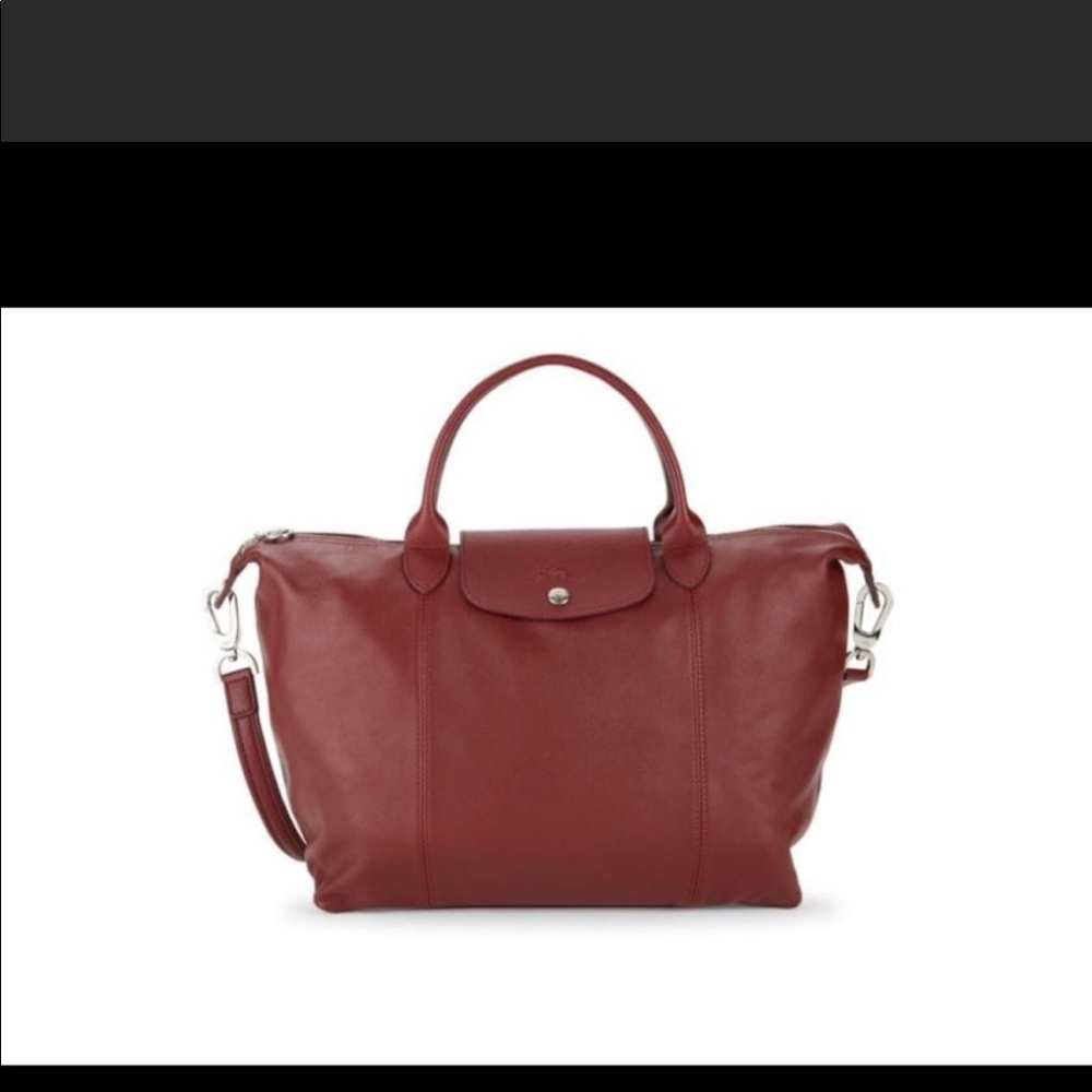 Longchamp red leather strap modele depose